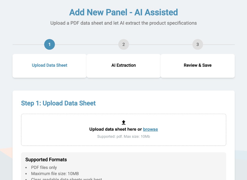 Step 1: Upload a PDF datasheet