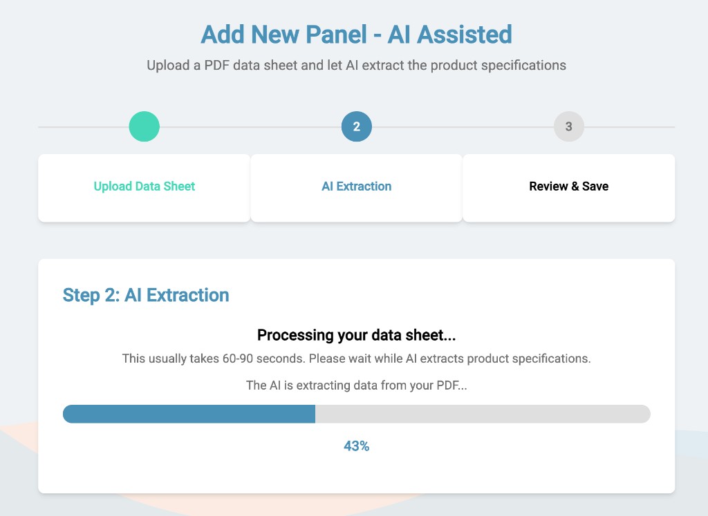 Step 2: AI processes and extracts product specifications