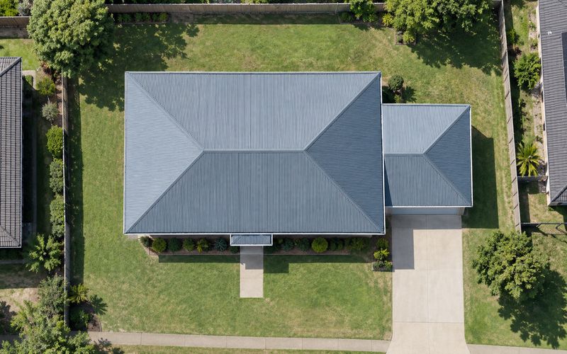 An example house roof seen from above
